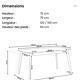 Extendable dining table for 4/6 people, dark walnut, 120/150 cm, 75 cm.