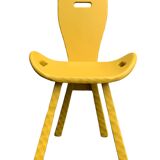 Chaises brutaliste ocre jaune 1960