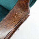 1970s Pair of Refurbished Beech Armchairs in Velvet, Czechoslovakia