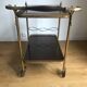 Service bar with vintage wheels in formica and brass 60s