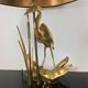 Heron lamp, golden brass animal style