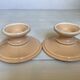 Pair of beige candlesticks