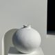 Handcrafted terracotta ball vase painted white H:24 D:26