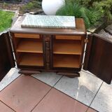 Two-door oak bedside table / 50s/60s