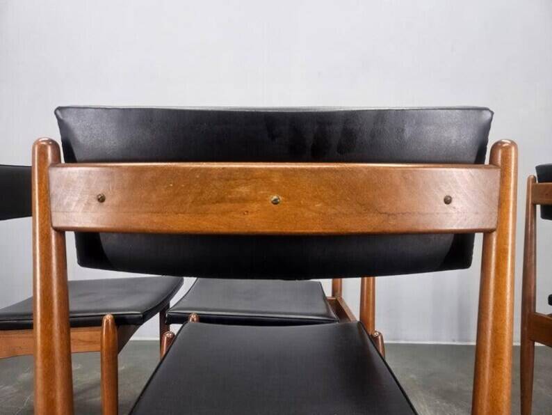 Set of Four Rare Midcentury Dining Chairs, Denmark, 1970s