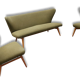 Sculptural sofa and 2 armchairs fifties sofa set