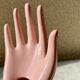 Vase baguier hand ceramic vintage pink 70s