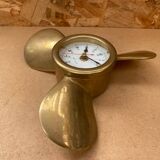 Ancienne hélice laiton avec pendule horloge murale nautique vintage