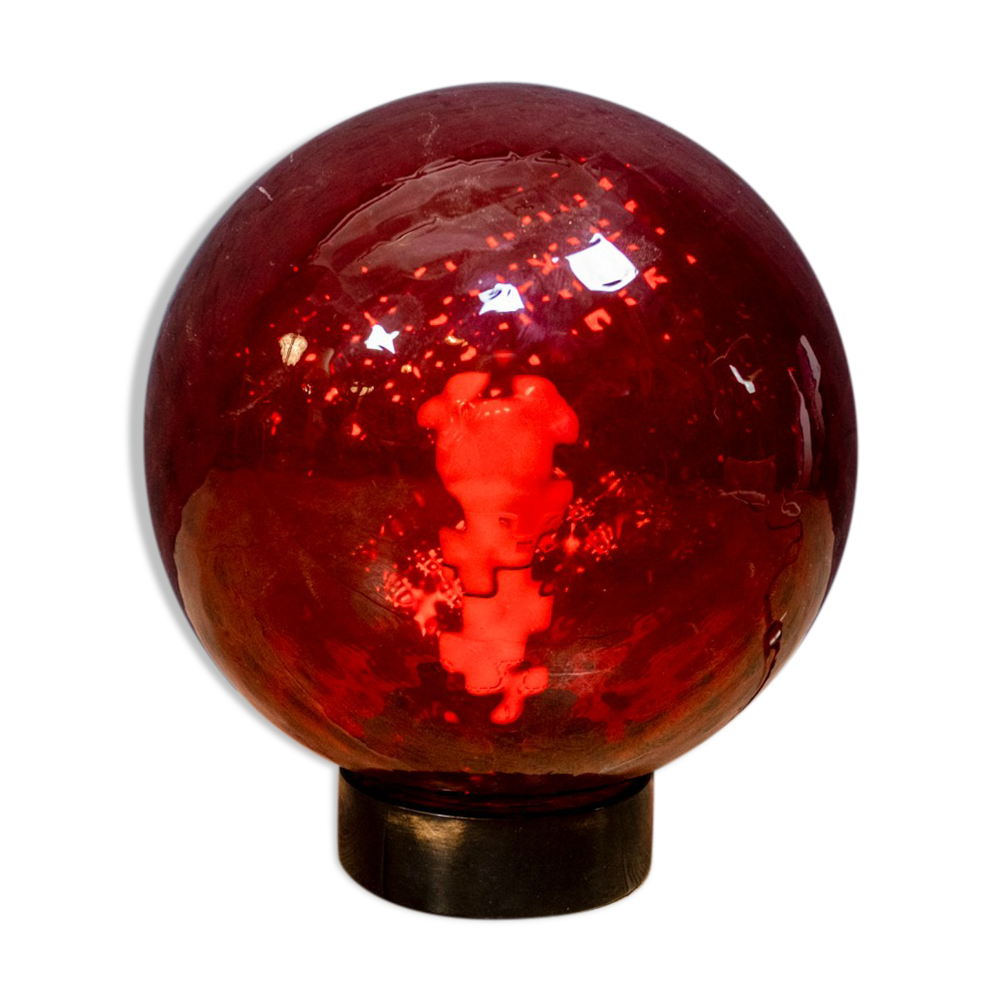 Venini Balloton table lamp red Murano glass