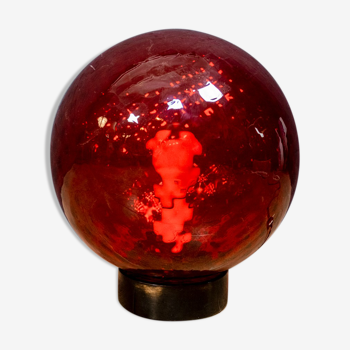 Lampe de table rouge verre de Murano, Venini Balloton