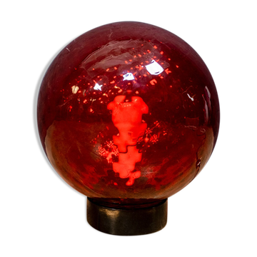Lampe de table rouge verre de Murano, Venini Balloton