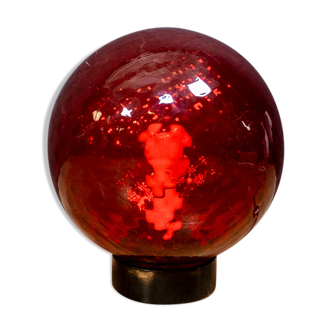 Lampe de table rouge verre de Murano, Venini Balloton