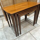 Vintage Scandinavian nesting coffee table in solid teak