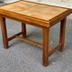 Farmhouse style solid wood and tile kitchen dining table