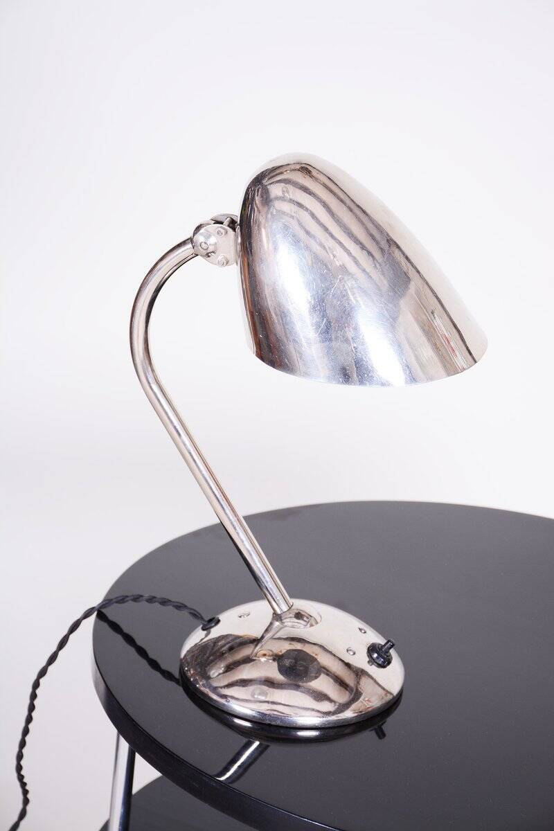 Art Deco Table Lamps in Chrome & Aluminium attributed to Franta Anyz for Napako, Czech, 1930s, Set of 2