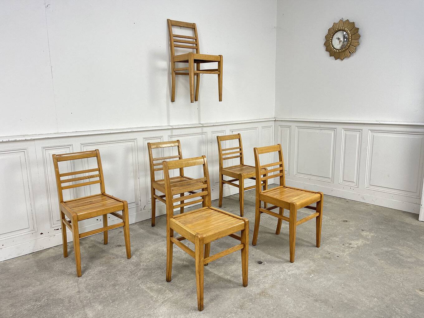 Set of 6 chairs 1950 René Gabriel
