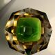 Cendrier Murano sommerso vert et ambre 1960