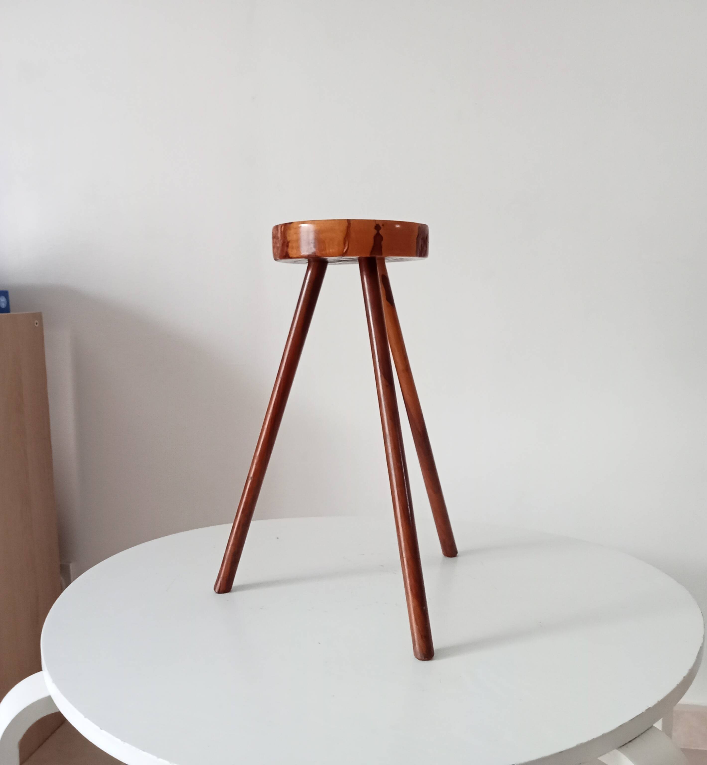 Brutalist tripod stool from the 1960s.