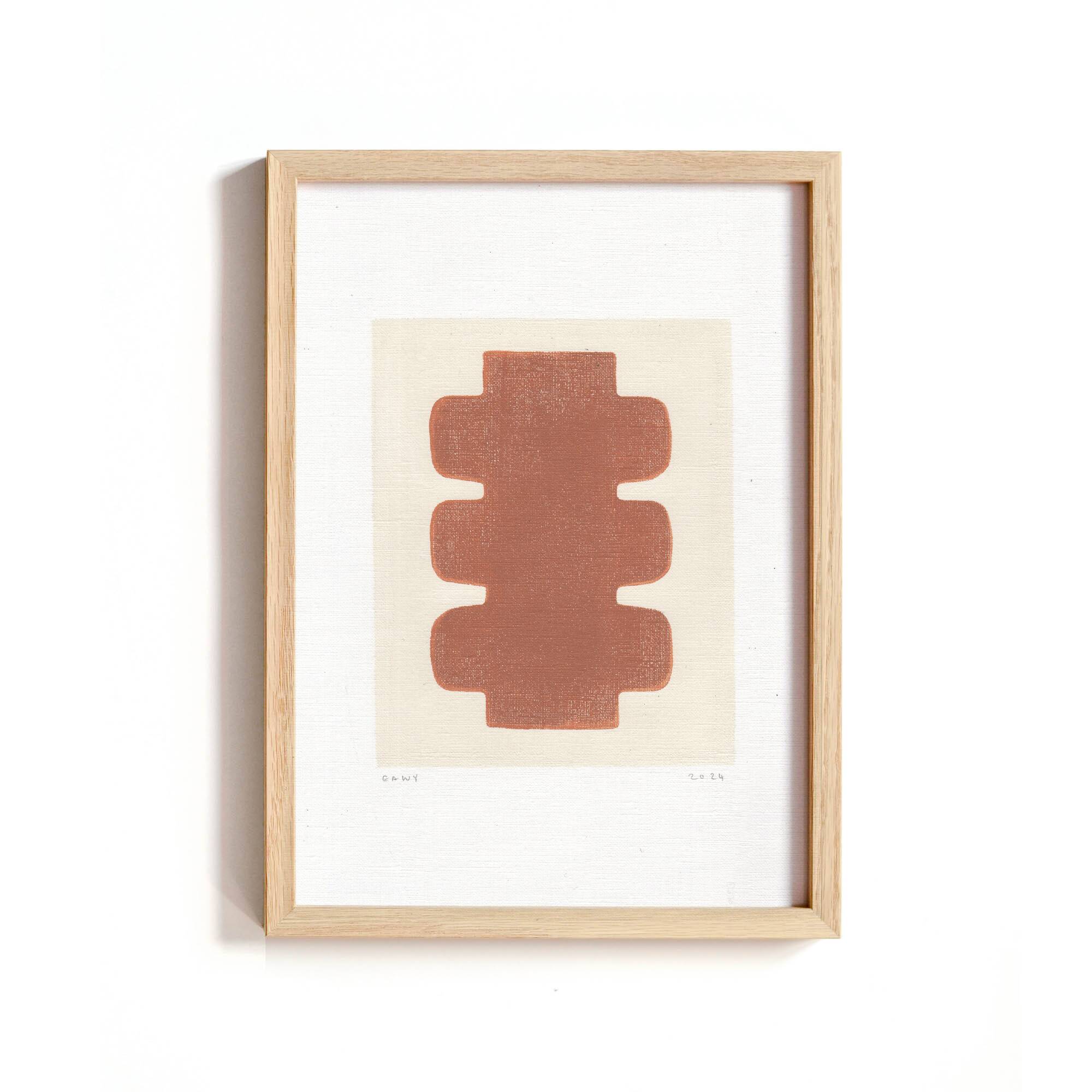 Collection de 4 peintures abstraites sur papier signées Eawy