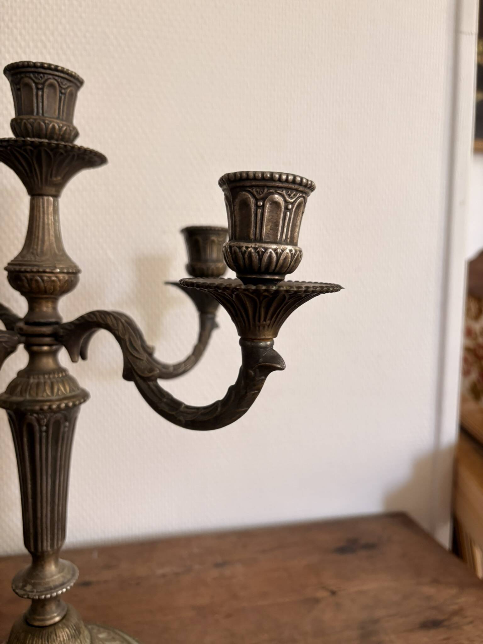 Candelabrum 5 Lights Bronze Brass Louis XVI Neoclassical Style