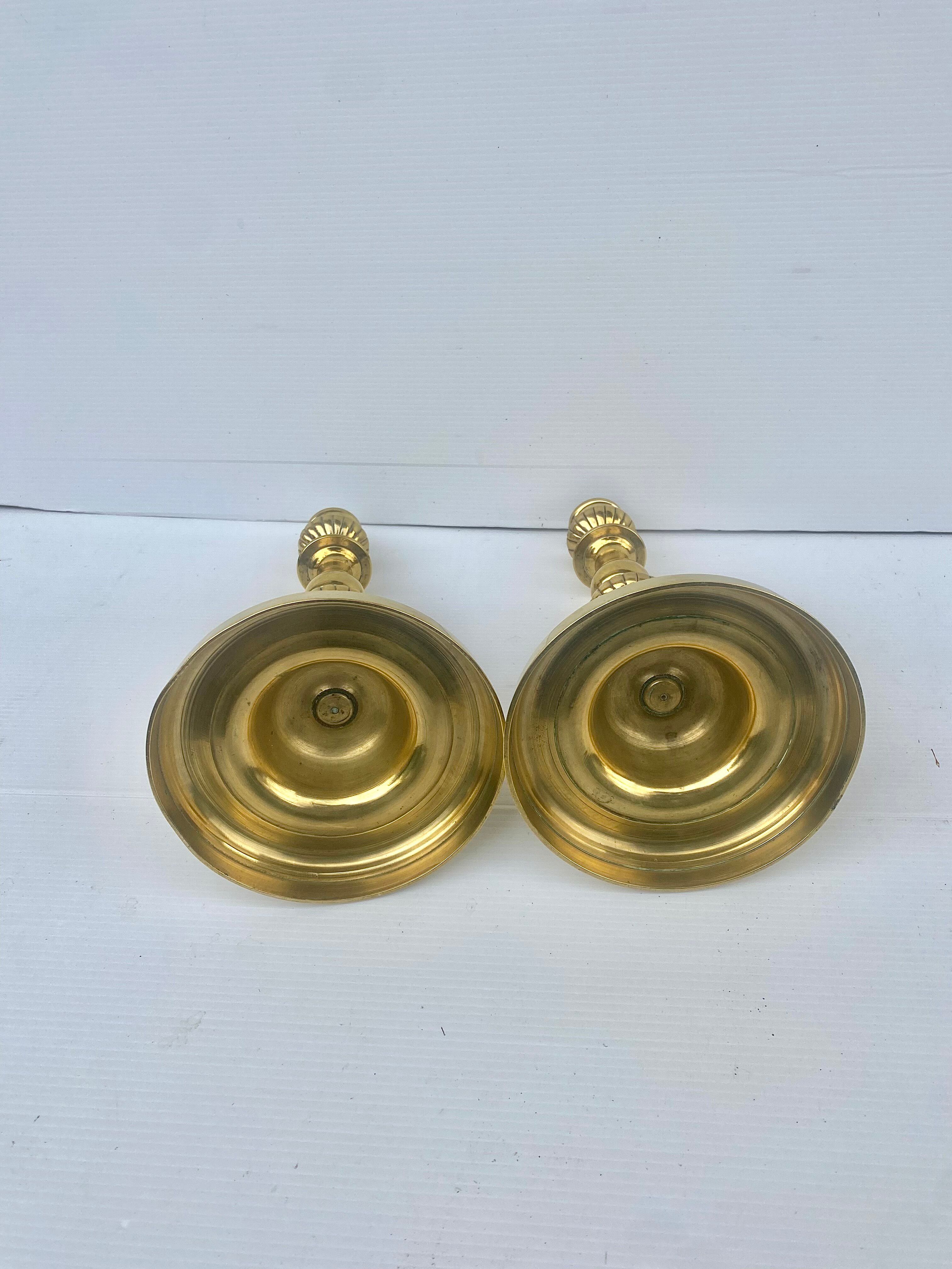 Pair of brass candlesticks in Louis Philippe style