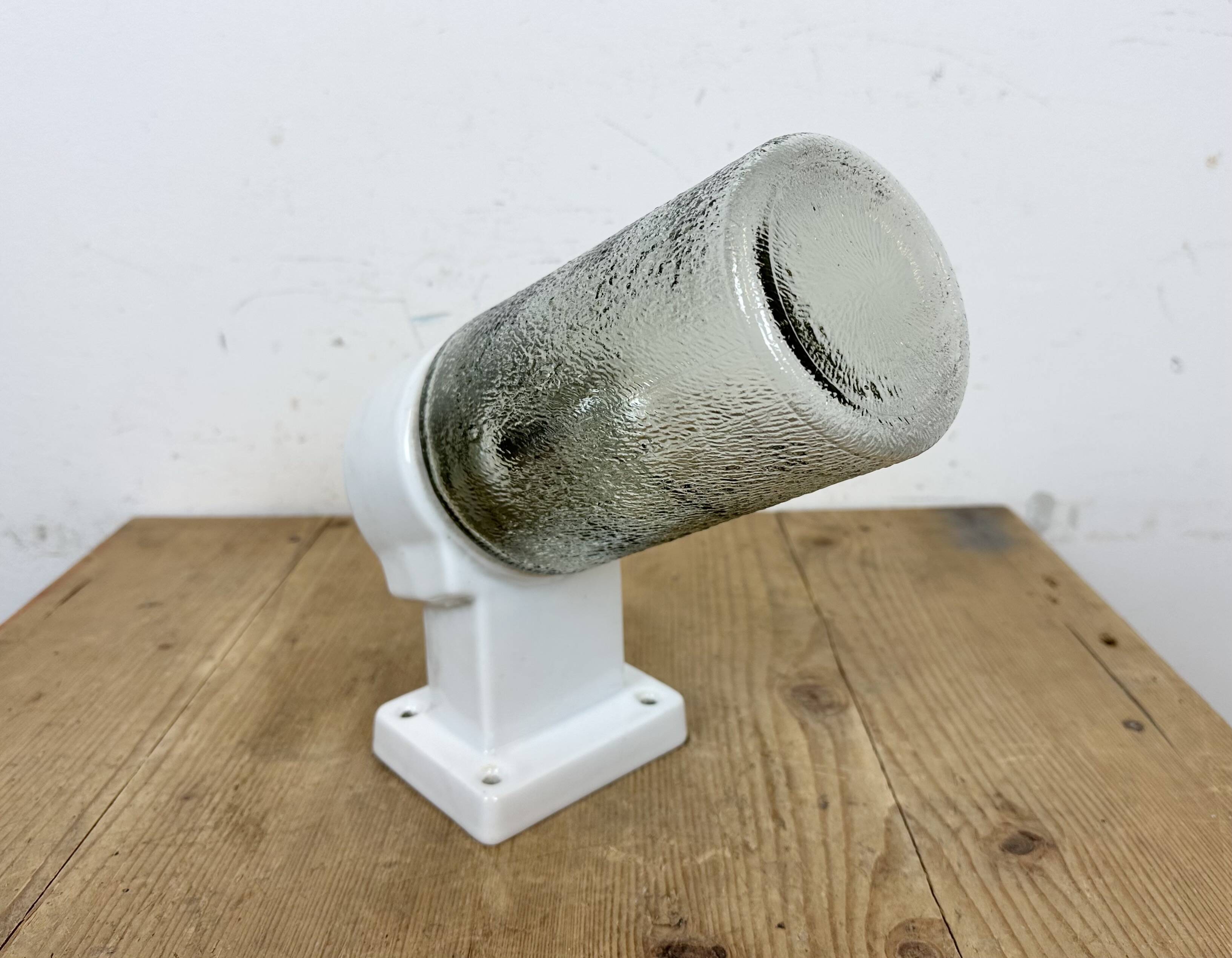 Vintage white porcelain wall light, 1960s