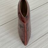 Rectangular red ceramic vase