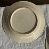 Set consisting of 6 beige flat plates with a blue rim + 3 deep plates.