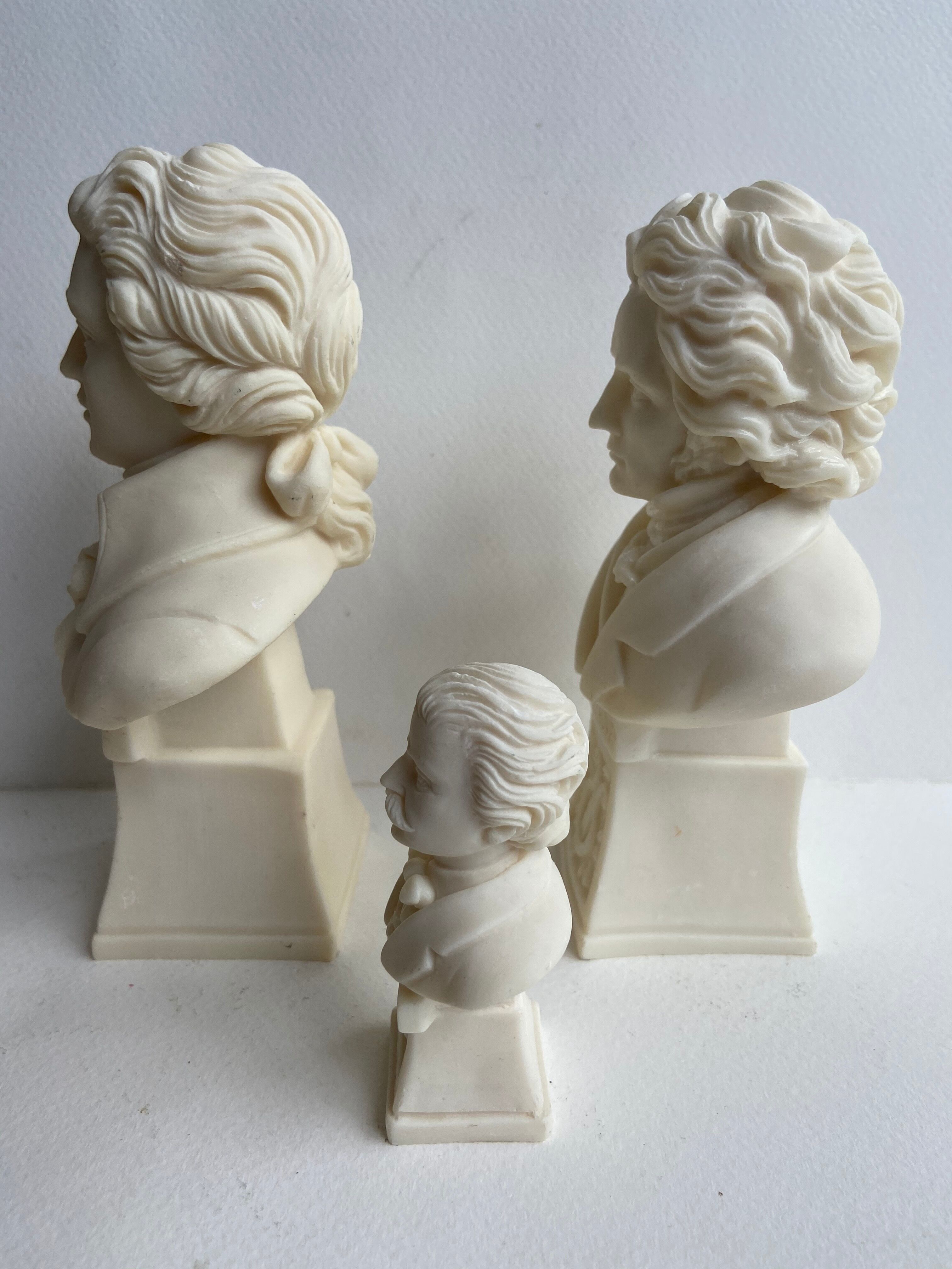 Trio de bustes Mozart Beethoven Strauss