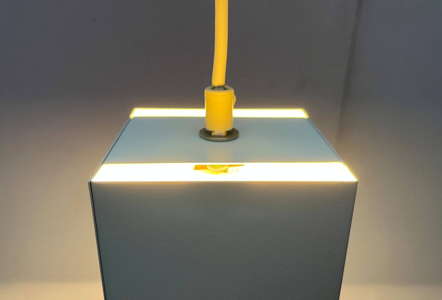 Minimalist cubic metal suspension, mid-century, 1960s.