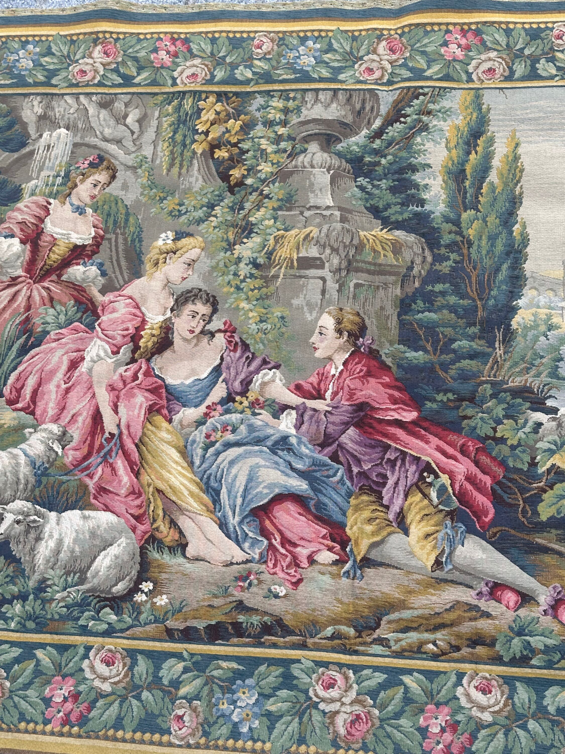 Aubusson-style Jacquard tapestry "Berger Galant"