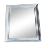Mirror Patinated white wood frame