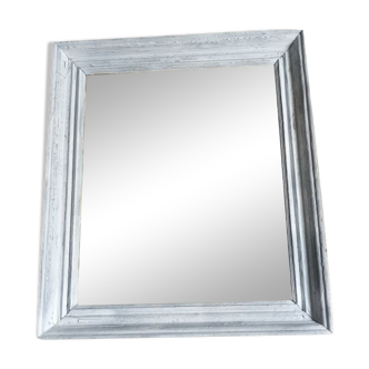 Mirror Patinated white wood frame