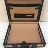 Old travel Gerard Henon leather black briefcase