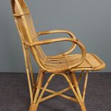 Rattan armchair with armrests by Rohé Noordwolde