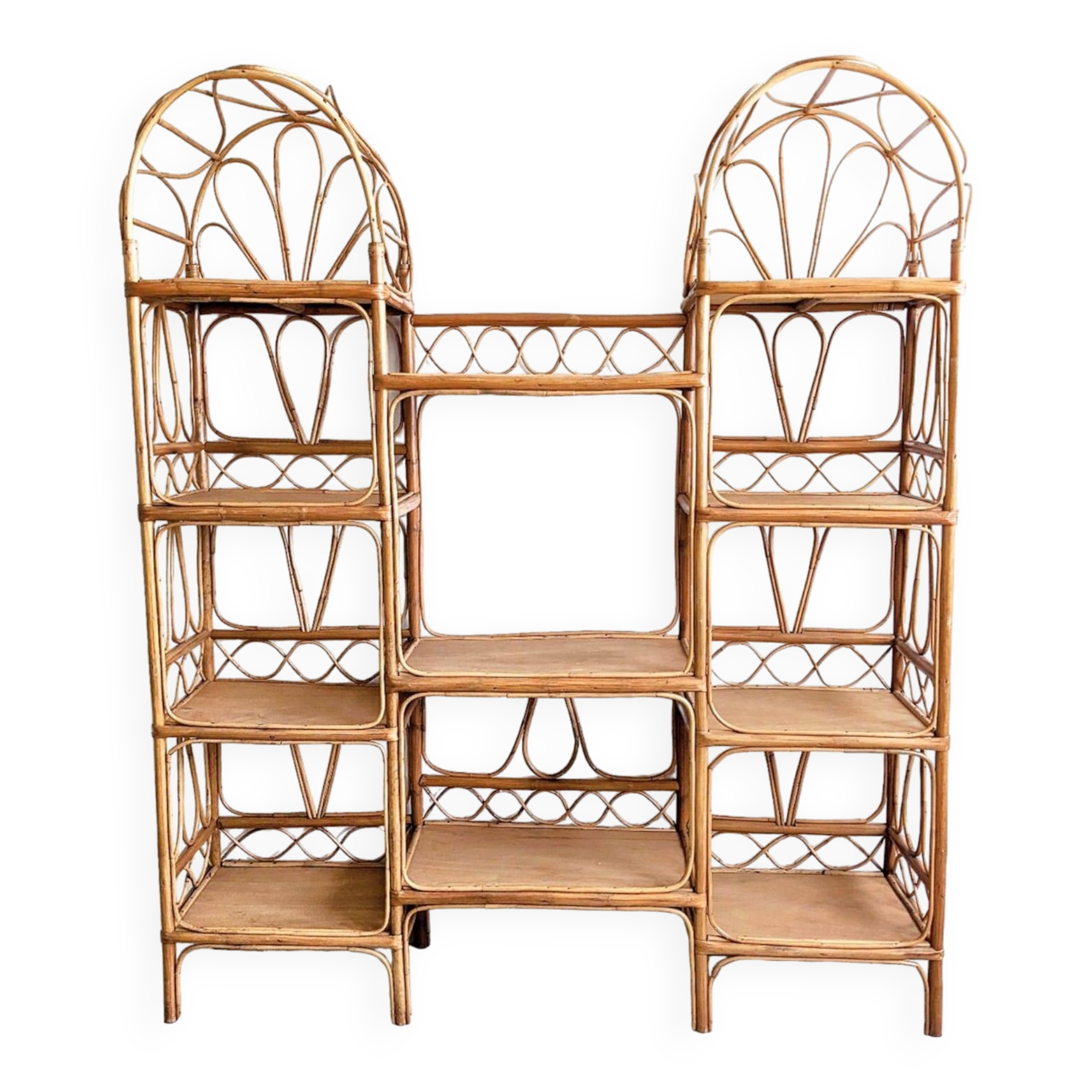 Rattan shelf, French Riviera, 1960s