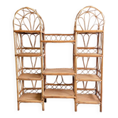 Etagère en rotin Côte d'Azur années 1960