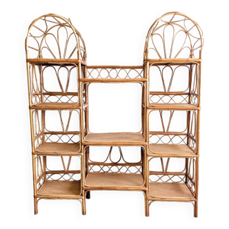 French Rivièra Rattan Etagère 1960's