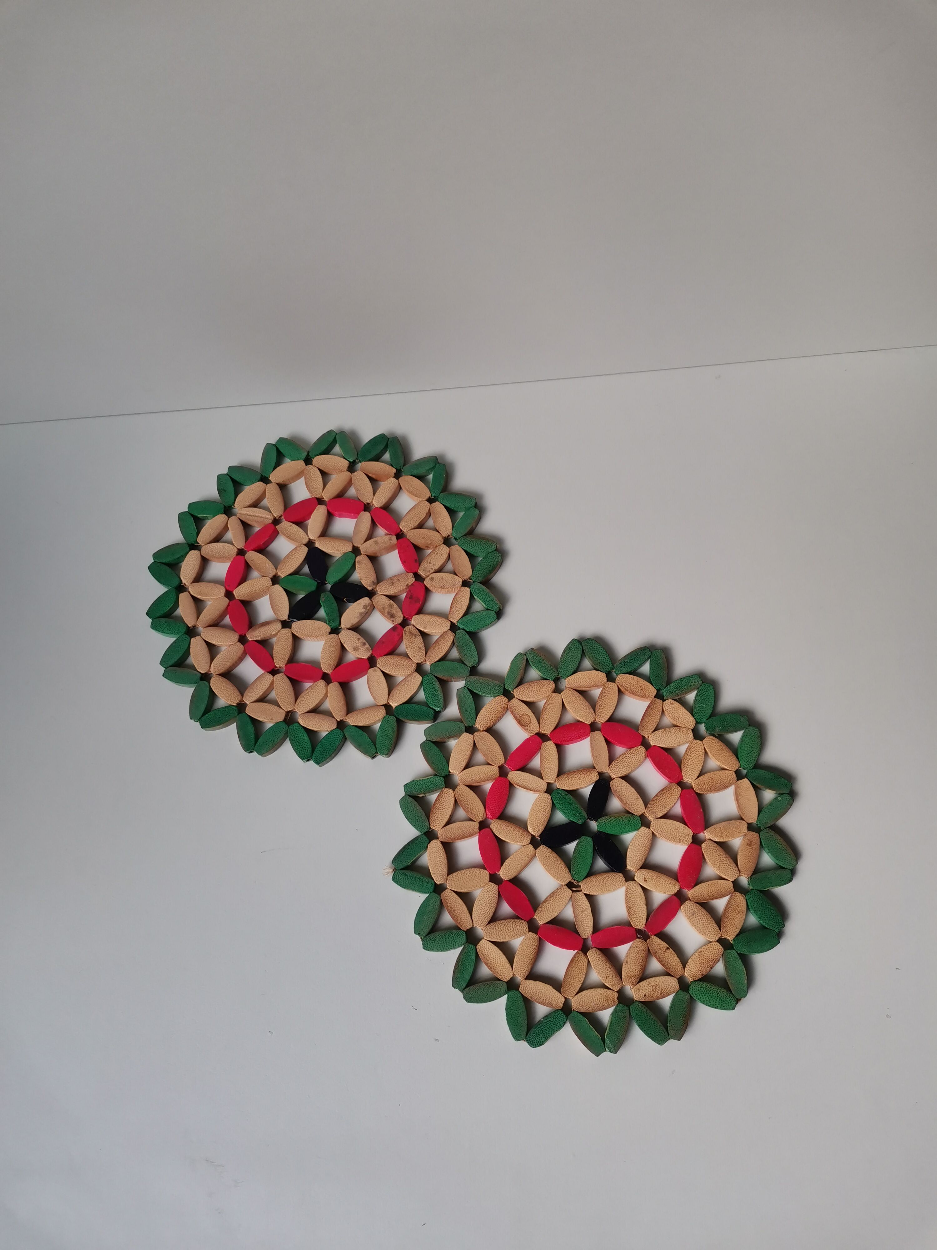 Set of 2 vintage bamboo beads