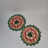 Set of 2 vintage bamboo beads