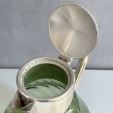 Crystal Glass Decanter, “Kalte Ente”, Vintage Silver-Plated Pitcher