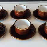6 Rosler porcelain cups and saucers Parisian bistro type coffee cappuccino