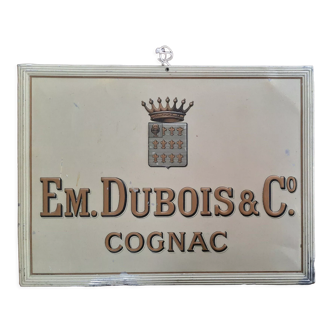 Ancienne plaque en tôle "Cognac Dubois" 33x44cm 1920