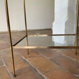 Brass and glass side table
