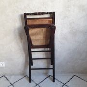 Chaise pliante en bois et cannage style anglais