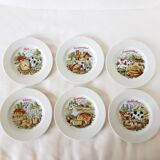Lot de 6 assiettes de fromages en porcelaine de Limoges