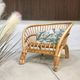 Handcrafted Bamboo lounge chair with leather lacings, Italy 1970s