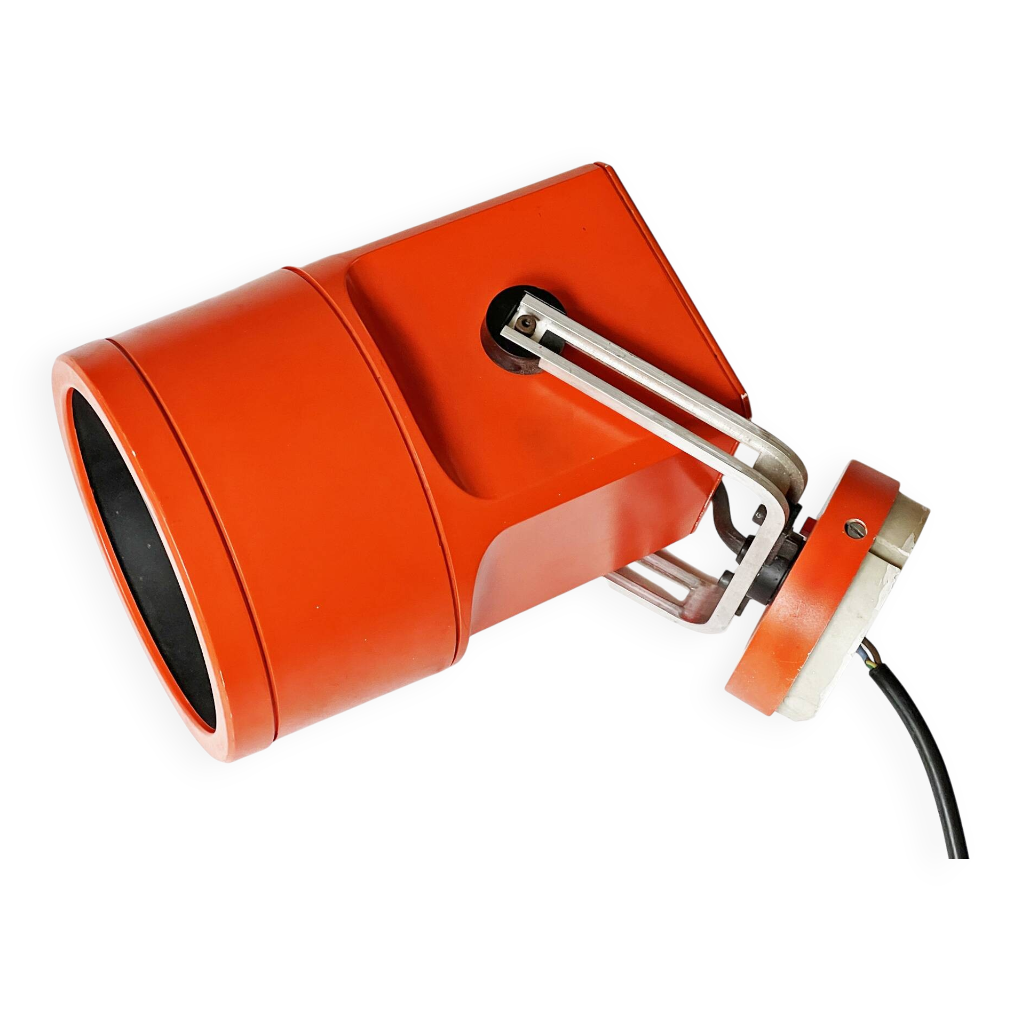 Orange spotlight "Unispot" by Bent Boysen for Louis Poulsen. Denmark 1970s