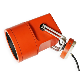Orange spotlight "Unispot" by Bent Boysen for Louis Poulsen. Denmark 1970s