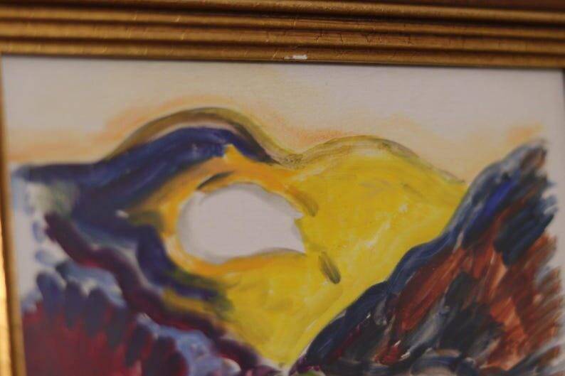 Swedish Oil on Panel “Abstract Landscape” by Bror Hvistendahl Vintage
